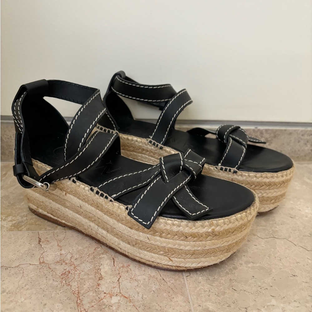 Loewe gate platform sandals - black